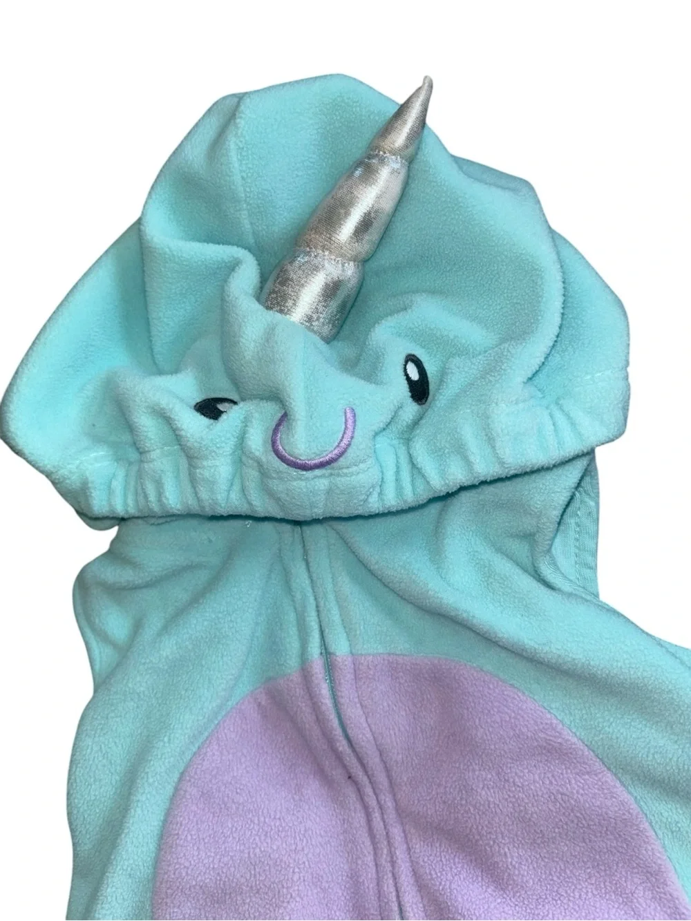 Carter's Baby Narwhal Halloween Costume Sz 12MO Cozy Zip Up Hoodie Warm Dress Up